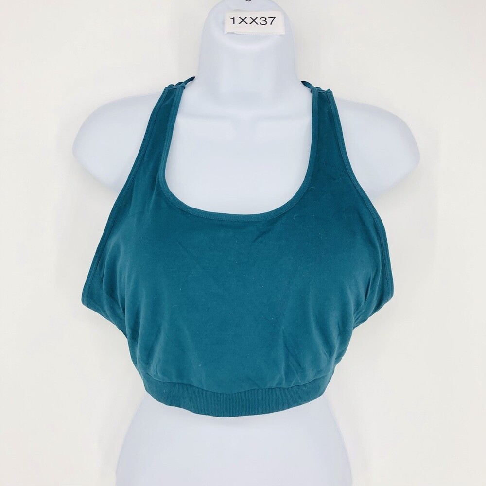 Fabletics Women's Blue Nylon & Elastane Connar Seamless Sports Bra Size XL/12-14